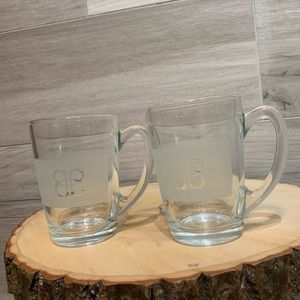 Baileys Original Irish Cream Clear Glass Coffee Mug Cup set of 2